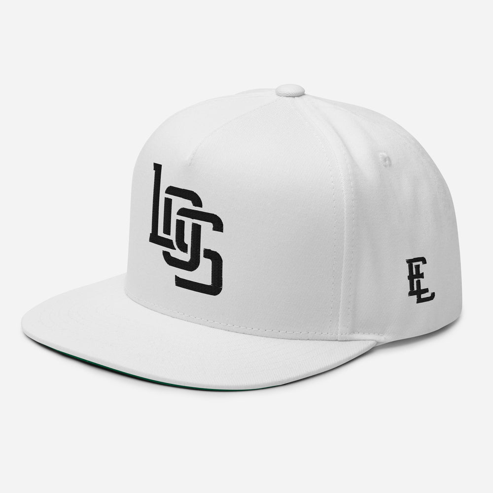 "LOS" Flat Bill Cap | E Luna Brand ESSENTIAL | 2 Black Thread Logos