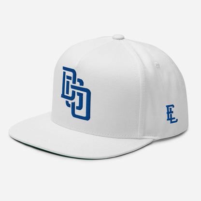 "DGO" Flat Bill Cap | E Luna Brand ESSENTIAL | 2 Royal Thread Logos
