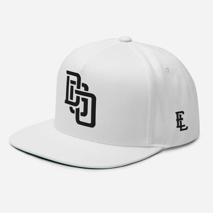 "DGO" Flat Bill Cap | E Luna Brand ESSENTIAL | 2 Black Thread Logos