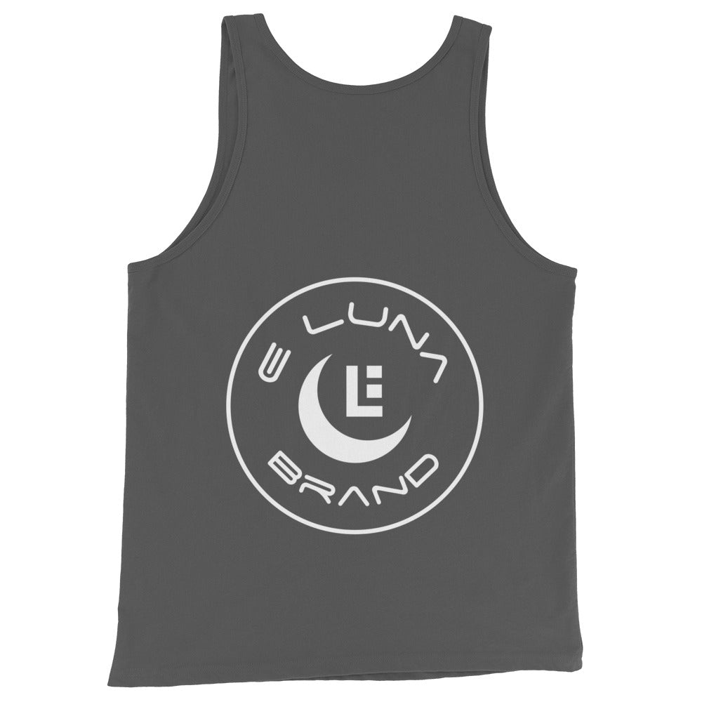 "LOS" Men’s Staple Tank Top | Bella + Canvas 3480 | 2 White Logos Including Large Back Logo