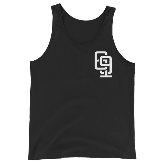 "619" Men’s Staple Tank Top | Bella + Canvas 3480 | 2 White Logos Including Large Back Logo