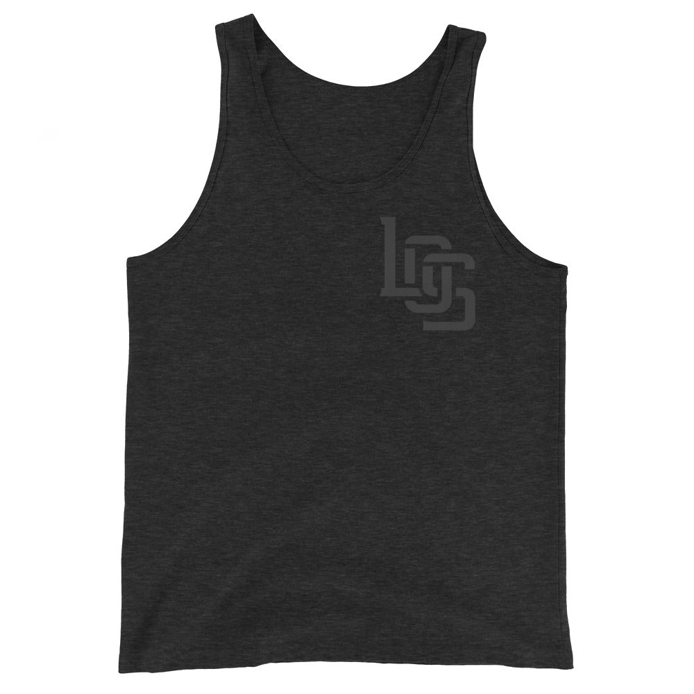 "LOS" Men’s Staple Tank Top | Bella + Canvas 3480 | 2 Black Logos Including Large Back Logo