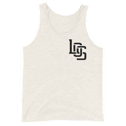 "LOS" Men’s Staple Tank Top | Bella + Canvas 3480 | 2 Black Logos Including Large Back Logo