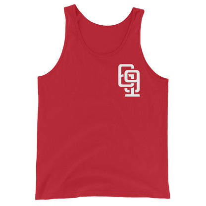 "619" Men’s Staple Tank Top | Bella + Canvas 3480 | 1 White Upper Left Front Logo