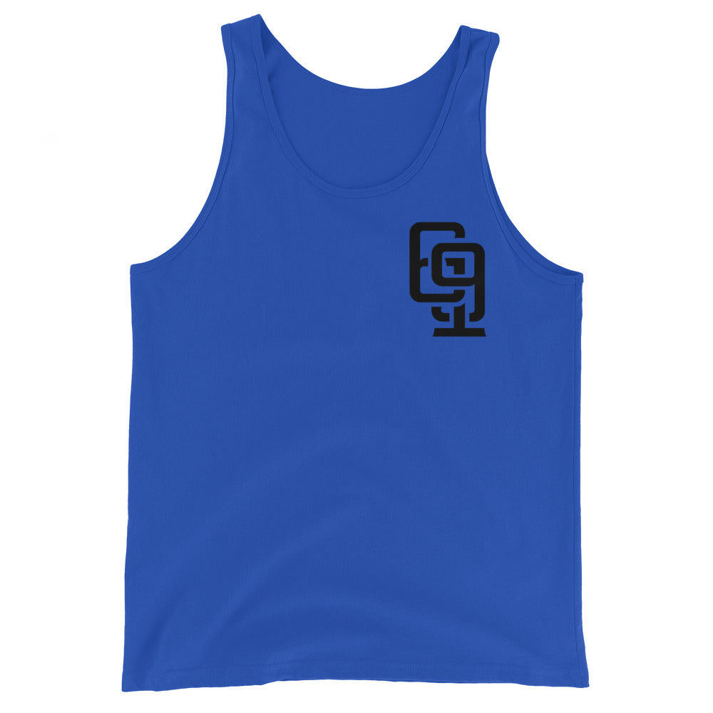 "619" Men’s Staple Tank Top | Bella + Canvas 3480 | 2 Black Logos Including Large Back Logo