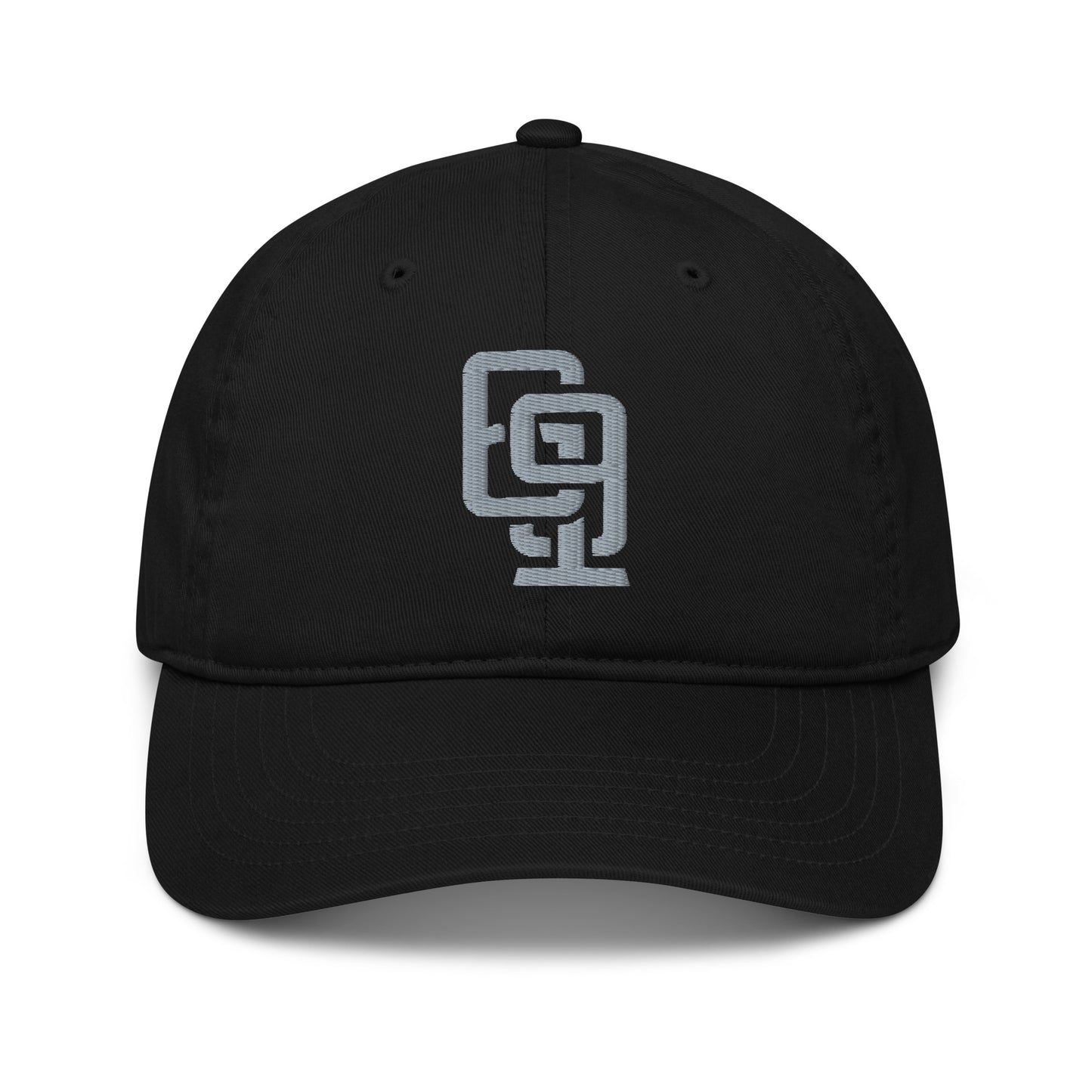 "619" Organic Baseball Cap | E Luna Brand ESSENTIAL | 2 Grey Thread Logos