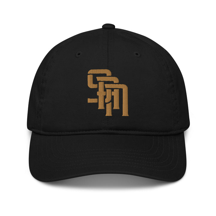 "SAN" Organic Baseball Cap | E Luna Brand SELECT | 3 Old Gold Thread Logos | 3D Puff Edition