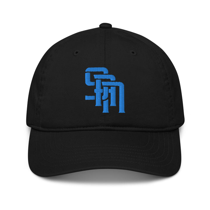"SAN" Organic Baseball Cap | E Luna Brand SELECT | 3 Aqua/Teal Thread Logos | 3D Puff Edition