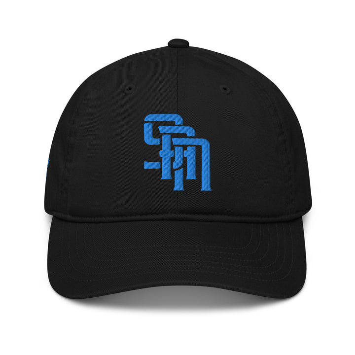 "SAN" Organic Baseball Cap | E Luna Brand PREMIUM | 4 Aqua/Teal Thread Logos | 3D Puff Edition