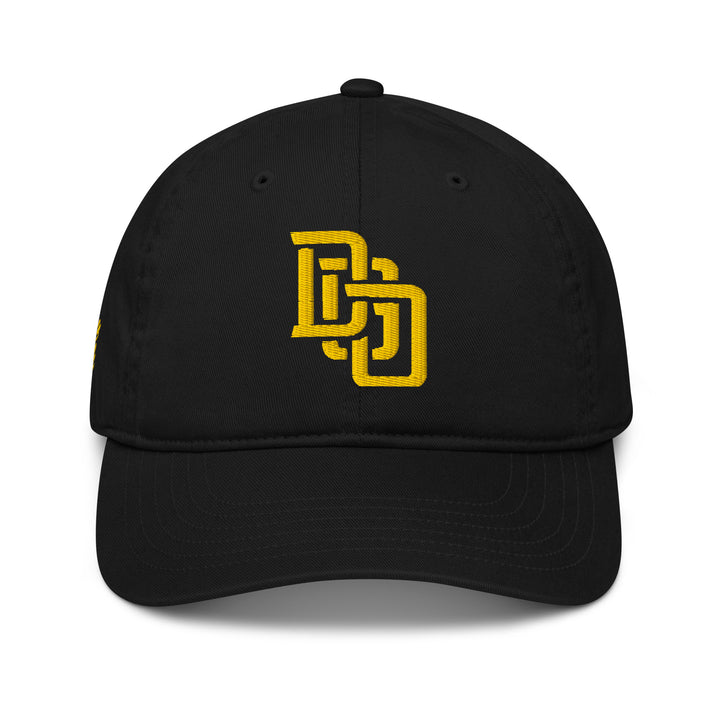 "DGO" Organic Baseball Cap | E Luna Brand PREMIUM | 4 Gold Thread Logos | 3D Puff Edition