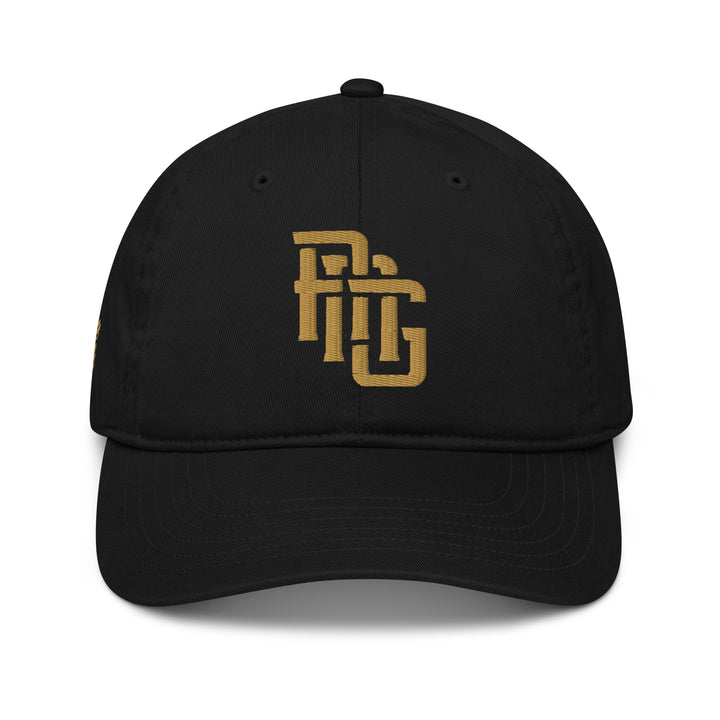 "ANG" Organic Baseball Cap | E Luna Brand PREMIUM | 4 Old Gold Thread Logos [3D Puff Edition]