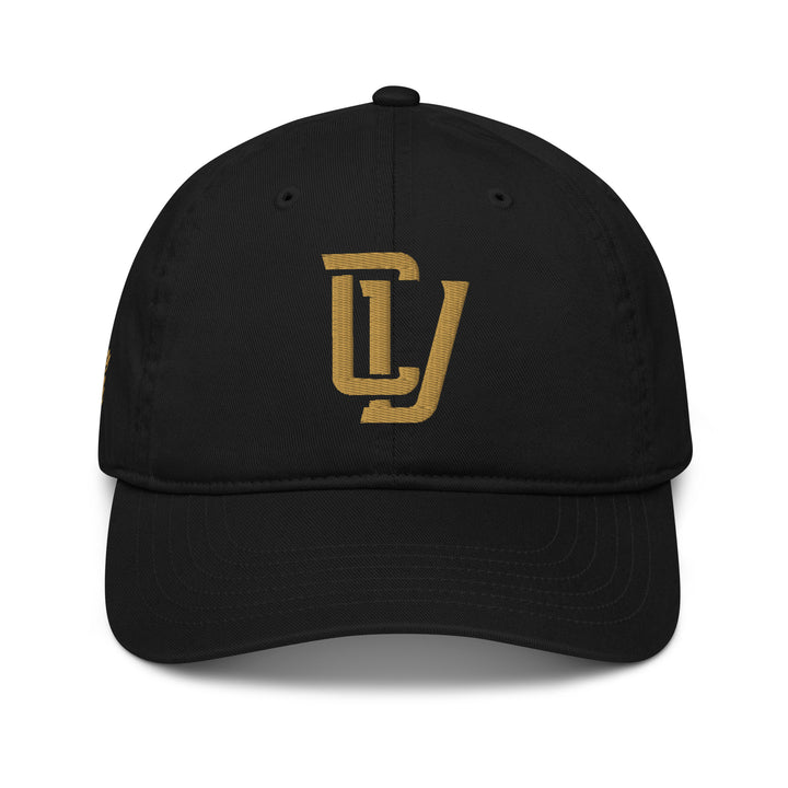 "CV" Organic Baseball Cap | E Luna Brand PREMIUM | 4 Old Gold Thread Logos | 3D Puff Edition