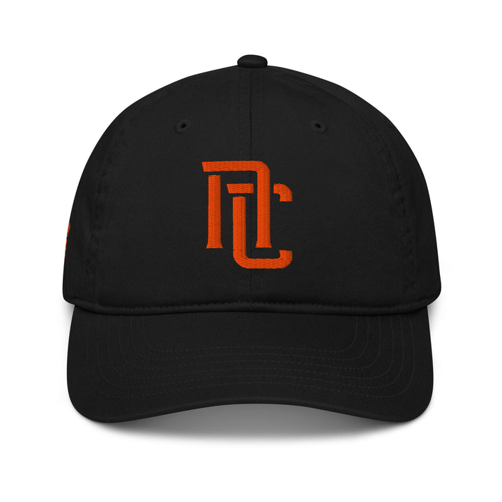 "NC" Organic Baseball Cap | E Luna Brand PREMIUM | 4 Orange Thread Logos | 3D Puff Edition