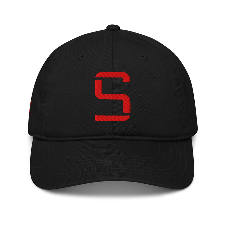 "S" Organic Baseball Cap | E Luna Brand PREMIUM | 4 Red Thread Logos | 3D Puff Edition