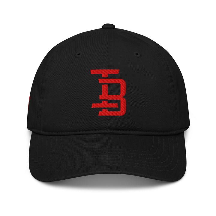 "IB" Organic Baseball Cap | E Luna Brand PREMIUM | 4 Red Thread Logos | 3D Puff Edition