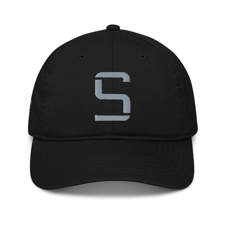 "S" Organic Baseball Cap | E Luna Brand PREMIUM | 4 Grey Thread Logos | 3D Puff Edition