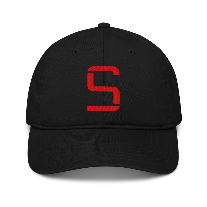 "S" Organic Baseball Cap | E Luna Brand SELECT | 3 Red Thread Logos | 3D Puff Edition