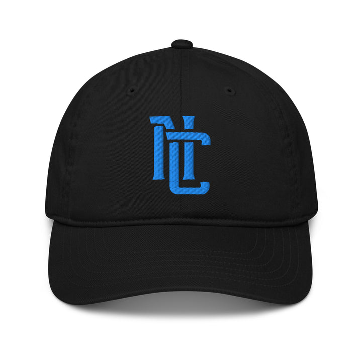 "NC" 2.0 Organic Baseball Cap | E Luna Brand SELECT | 3 Aqua/Teal Thread Logos | 3D Puff Edition