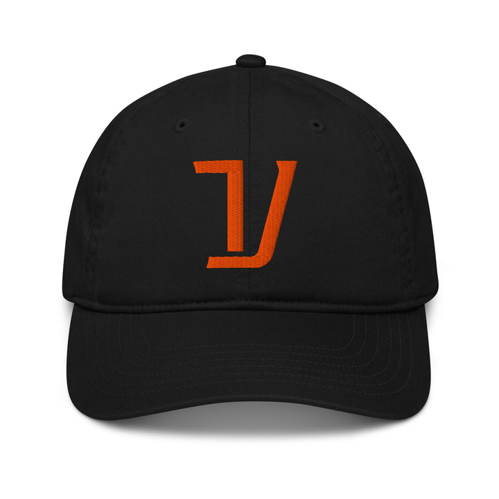 "V" Organic Baseball Cap | E Luna Brand CLASSIC | 1 Orange Thread Logo | 3D Puff Edition