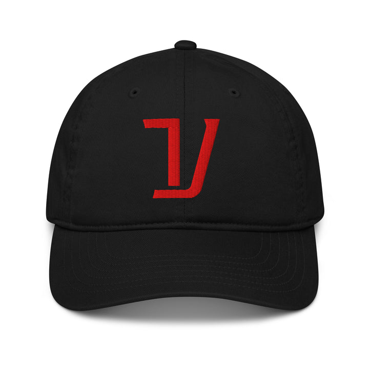 "V" Organic Baseball Cap | E Luna Brand CLASSIC | 1 Red Thread Logo | 3D Puff Edition