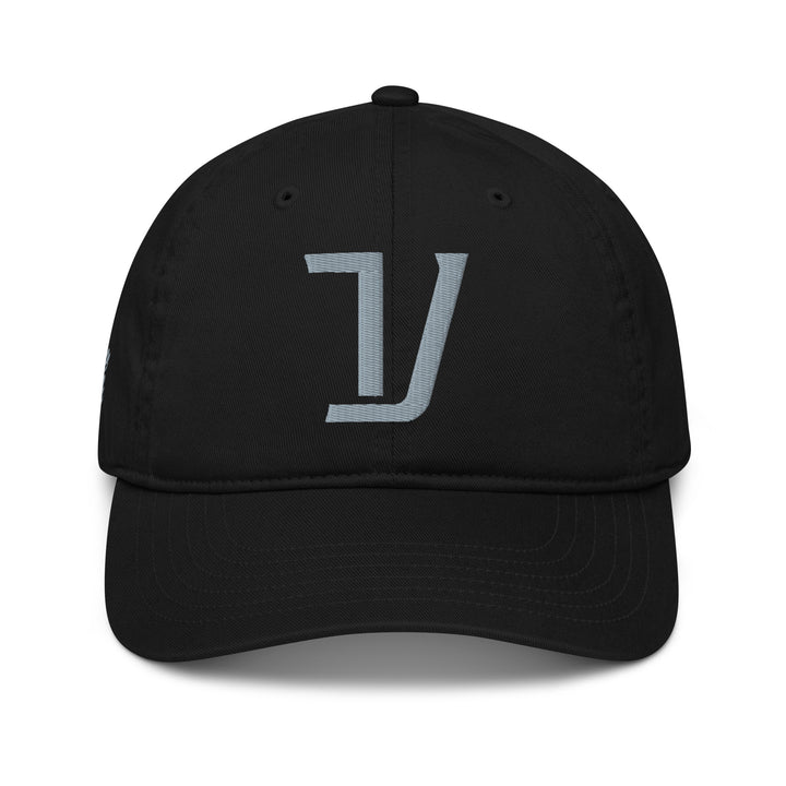"V" Organic Baseball Cap | E Luna Brand PREMIUM | 4 Grey Thread Logos | 3D Puff Edition
