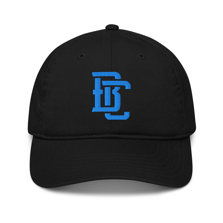 "BC" Organic Baseball Cap | E Luna Brand CLASSIC | 1 Aqua/Teal Thread Logo | 3D Puff Edition