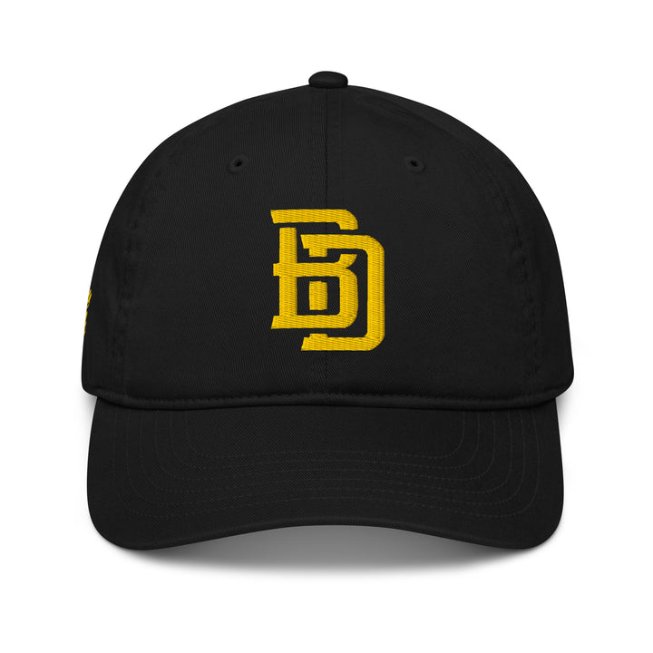 "BD" Organic Baseball Cap | E Luna Brand PREMIUM | 4 Gold Thread Logos | 3D Puff Edition