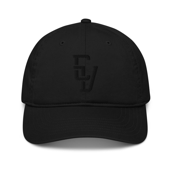 "CV" 2.0 Organic Baseball Cap | E Luna Brand ESSENTIAL | 2 Black Thread Logos | 3D Puff Edition