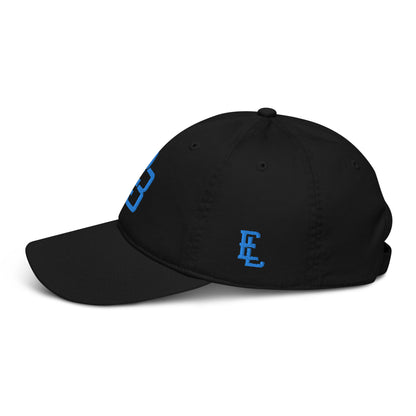 "213" Organic Baseball Cap | Econscious EC7000 | E Luna ESSENTIAL Duocrest 2 Aqua/Teal Thread Front & Left Side Logos