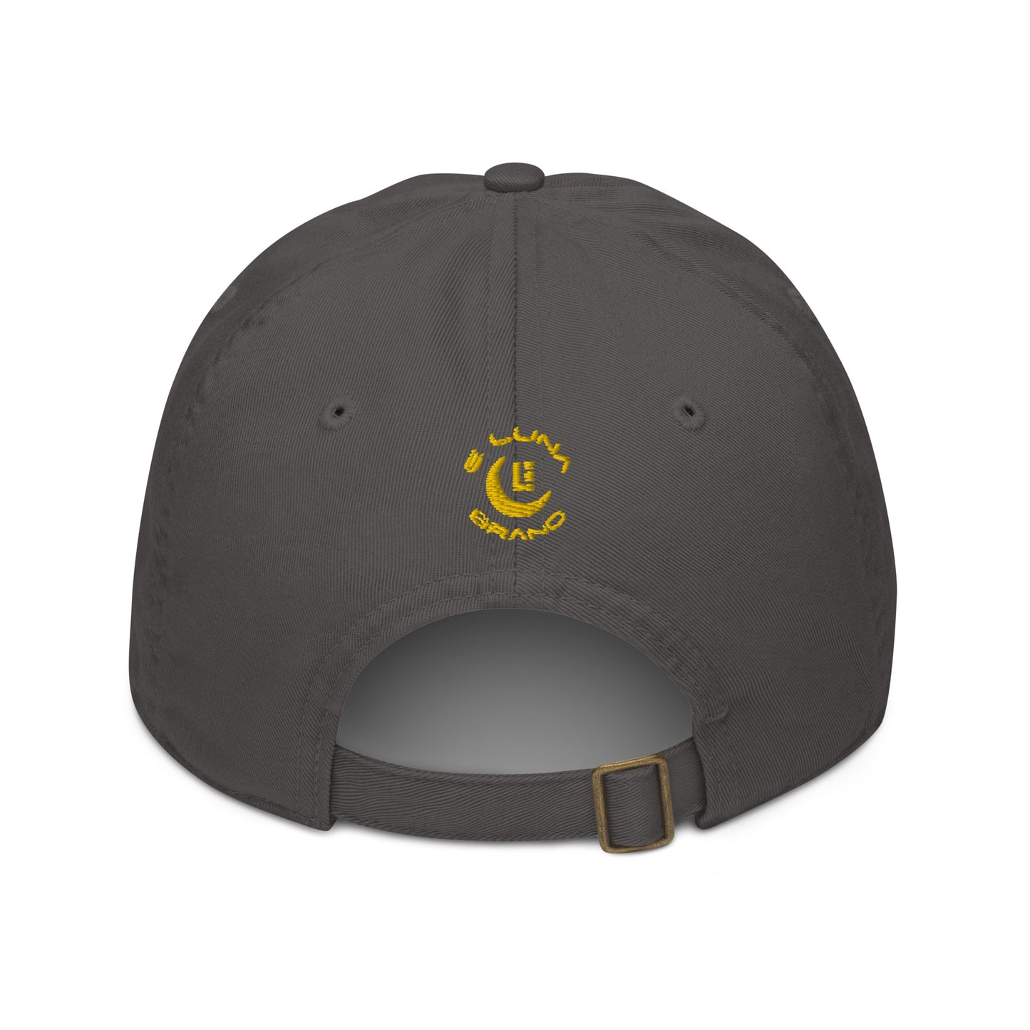 "213" Organic Baseball Cap | Econscious EC7000 | E Luna SELECT Duocrest 3 Gold Thread Front, Left Side & Back Logos