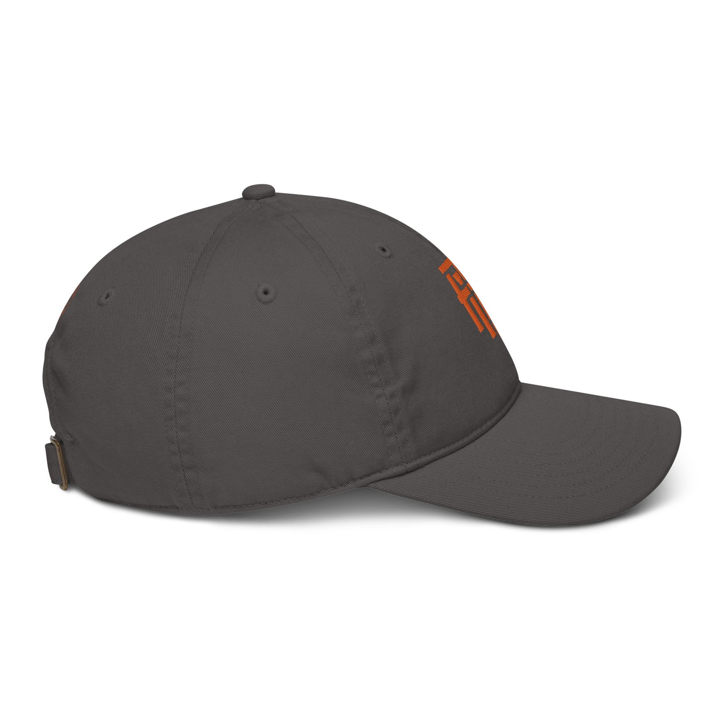 "ANG" Organic Baseball Cap | Econscious EC7000 | E Luna SELECT Tricrest 3 Orange Thread Front, Left Side & Back Logos