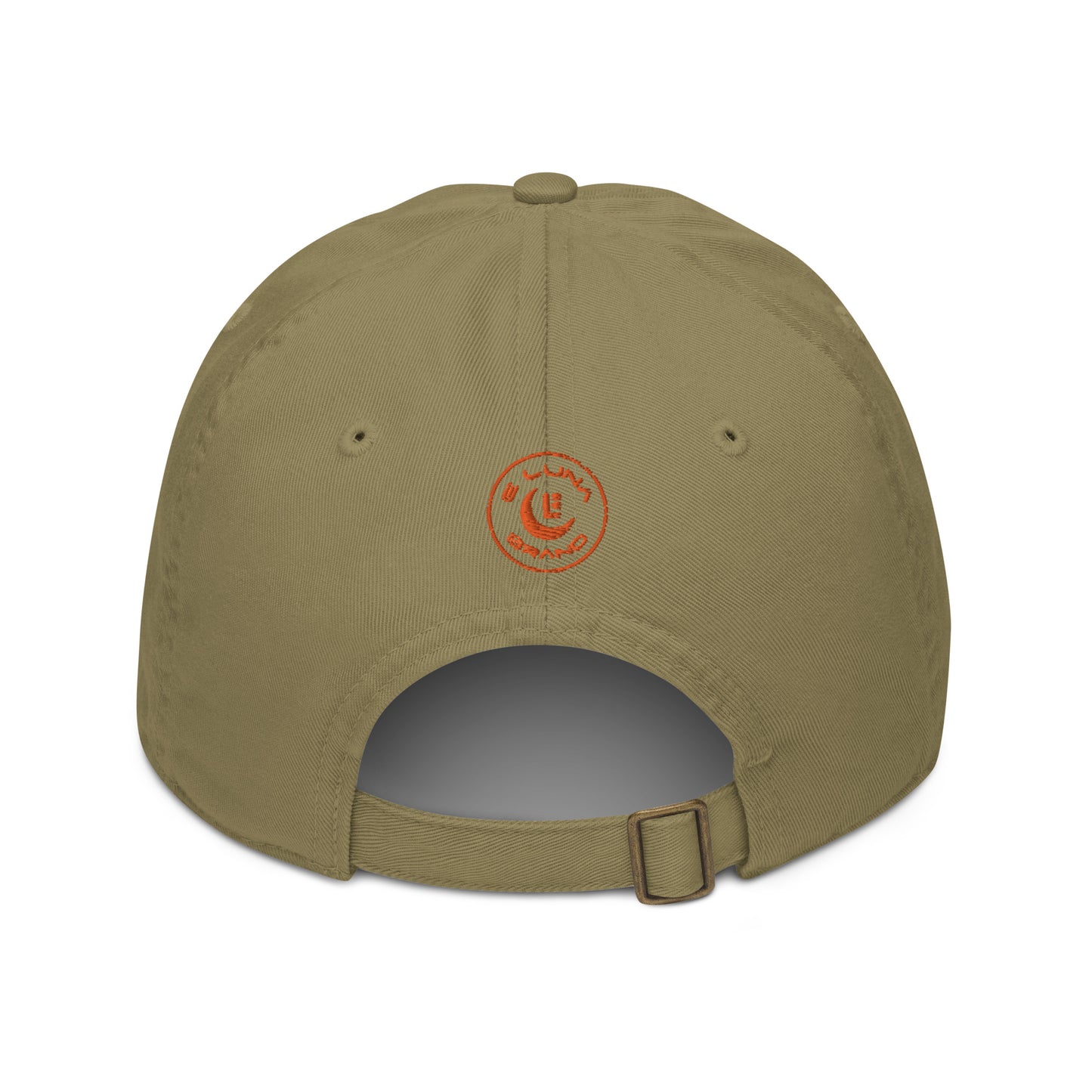 "DGO" Organic Baseball Cap | Econscious EC7000 | E Luna SELECT Tricrest 3 Orange Thread Front, Left Side & Back Logos