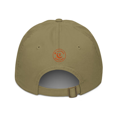 "LOS" Organic Baseball Cap | Econscious EC7000 | E Luna SELECT Tricrest 3 Orange Thread Front, Left Side & Back Logos