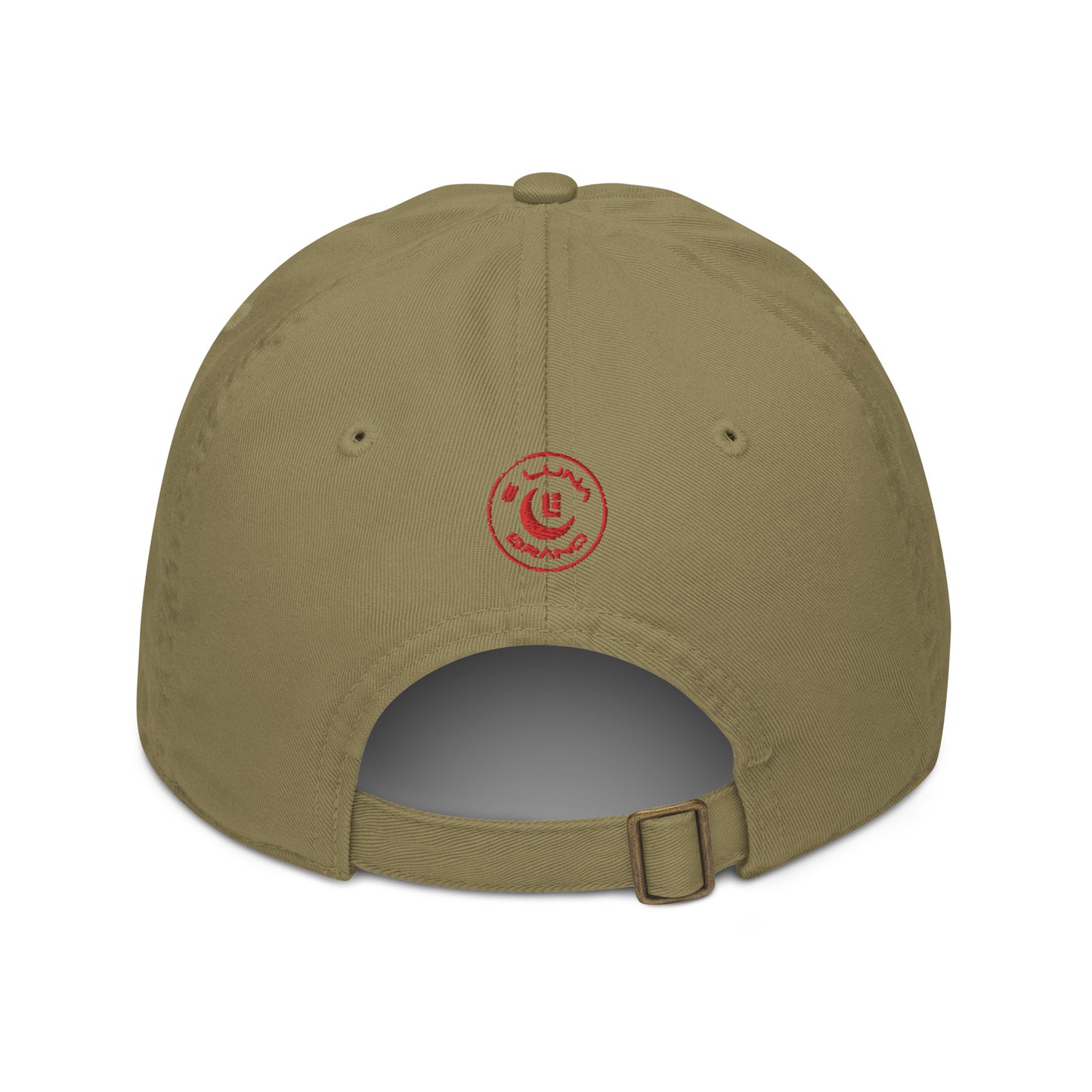 "ANG" Organic Baseball Cap | Econscious EC7000 | E Luna SELECT Tricrest 3 Red Thread Front, Left Side & Back Logos