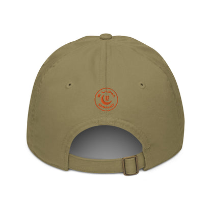 "SAN" Organic Baseball Cap | Econscious EC7000 | E Luna Brand SELECT Tricrest 3 Orange Thread Logos: Front, Left & Back [3D Puff Edition]