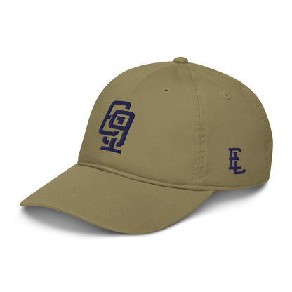 "619" Organic Baseball Cap | E Luna Brand ESSENTIAL | 2 Navy Thread Logos