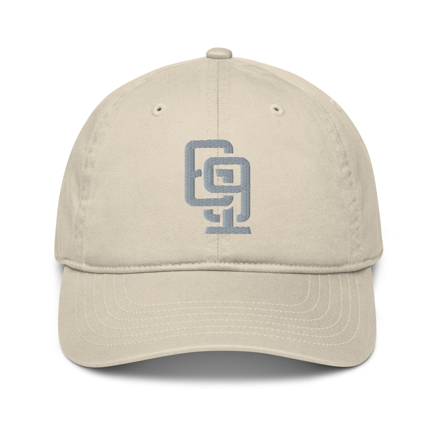 "619" Organic Baseball Cap | E Luna Brand ESSENTIAL | 2 Grey Thread Logos