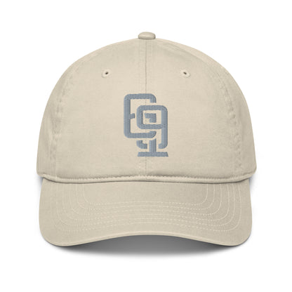 "619" Organic Baseball Cap | E Luna Brand ESSENTIAL | 2 Grey Thread Logos