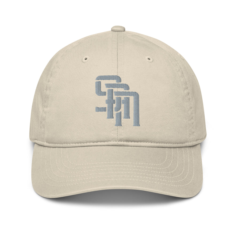 "SAN" Organic Baseball Cap | E Luna Brand SELECT | 3 Grey Thread Logos | 3D Puff Edition