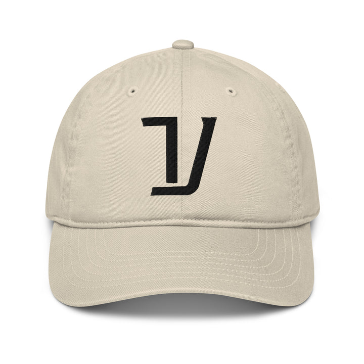 "V" Organic Baseball Cap | E Luna Brand CLASSIC | 1 Black Thread Logo | 3D Puff Edition
