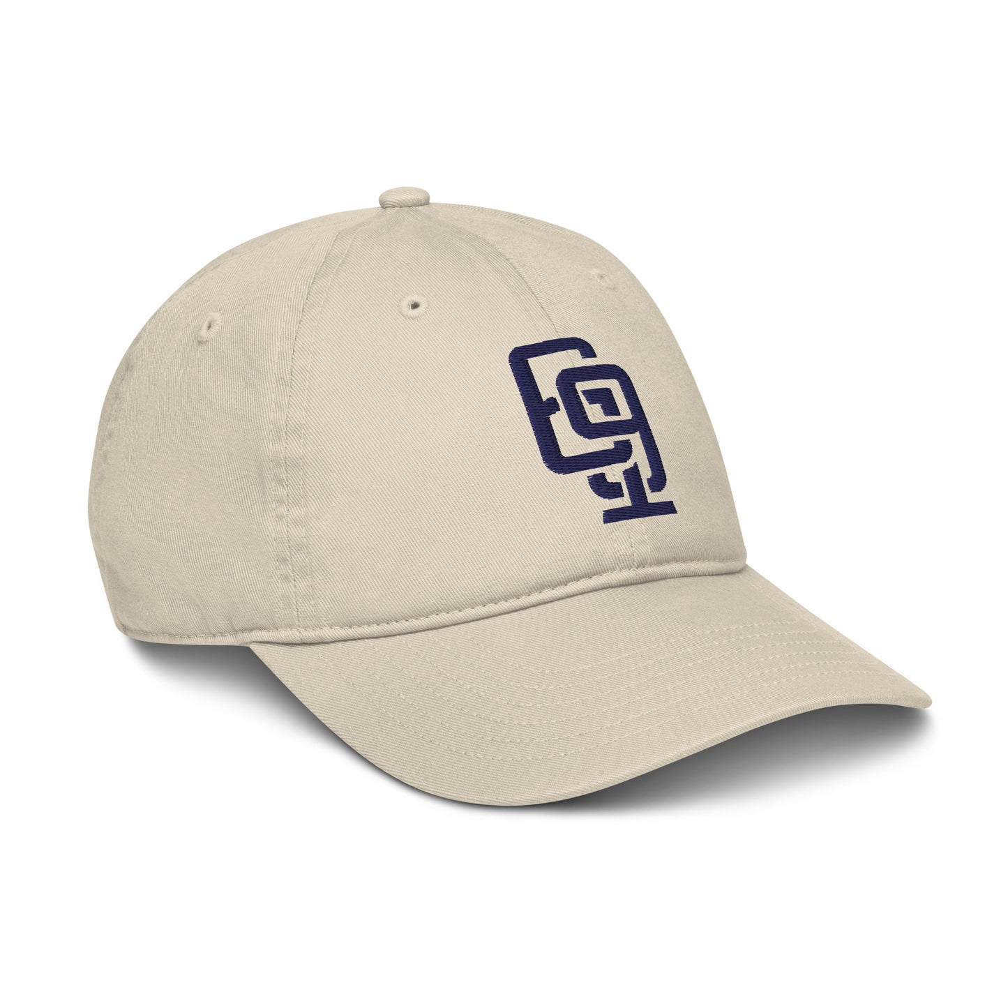 "619" Organic Baseball Cap | E Luna Brand ESSENTIAL | 2 Navy Thread Logos