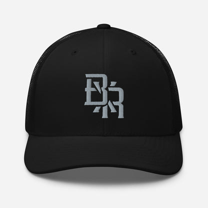 "BXR" Retro Trucker Hat | Yupoong 6606 | E Luna CLASSIC Solocrest 1 Grey Thread Front Logo