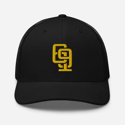 "619" Retro Trucker Hat | Yupoong 6606 | E Luna Brand CLASSIC Solocrest 1 Gold Thread Front Logo