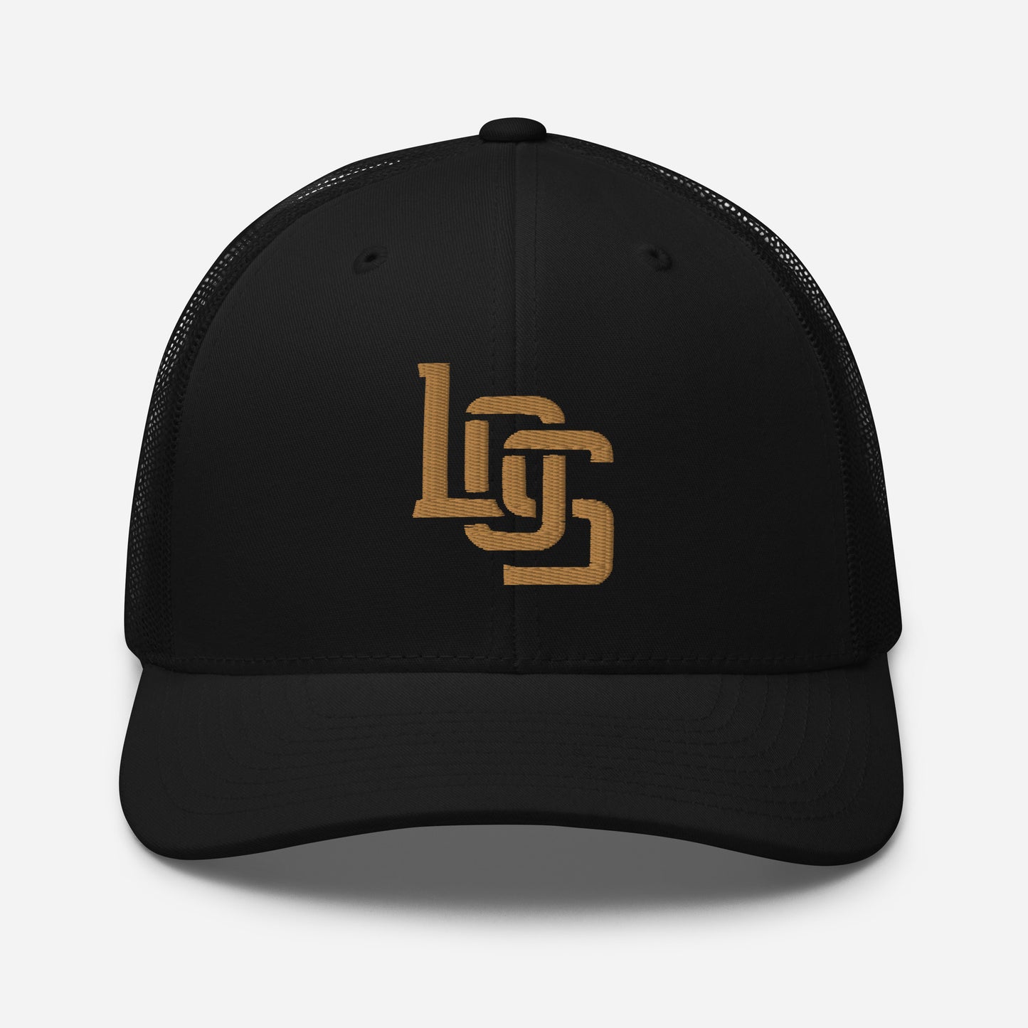 "LOS" Retro Trucker Hat | Yupoong 6606 | E Luna CLASSIC Solocrest 1 Old Gold Thread Front Logo