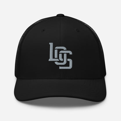 "LOS" Retro Trucker Hat | Yupoong 6606 | E Luna CLASSIC Solocrest 1 Grey Thread Front Logo