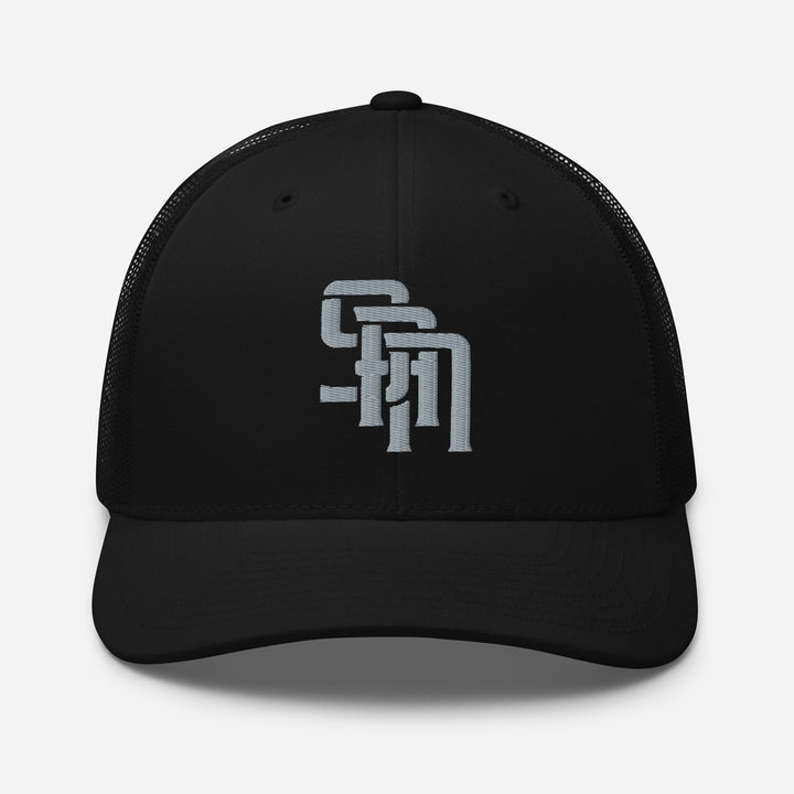 "SAN" Retro Trucker Hat | E Luna Brand CLASSIC | 1 Grey Thread Logo | 3D Puff Edition