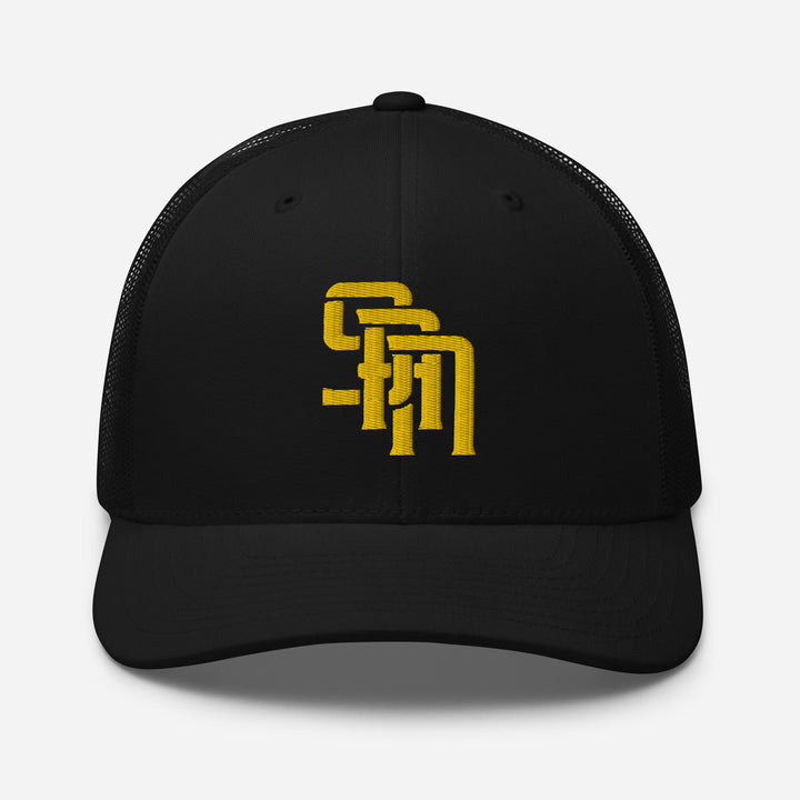 "SAN" Retro Trucker Hat | E Luna Brand CLASSIC | 1 Gold Thread Logo | 3D Puff Edition