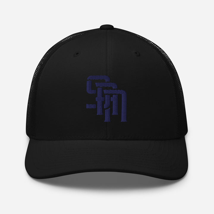 "SAN" Retro Trucker Hat | E Luna Brand CLASSIC | 1 Navy Thread Logo | 3D Puff Edition