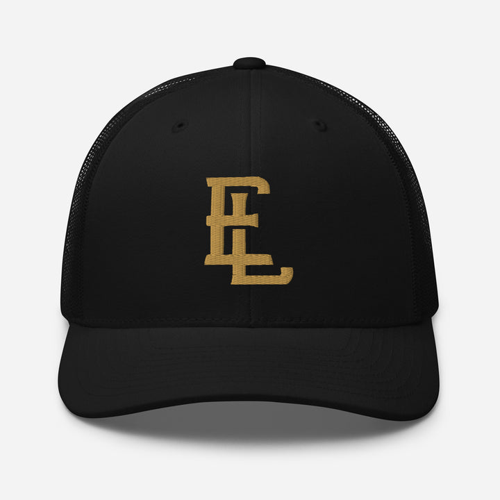 "EL" Retro Trucker Hat | E Luna Brand CLASSIC | 1 Old Gold Thread Logo