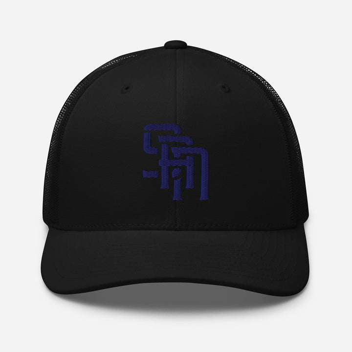 "SAN" 2.0 Retro Trucker Hat | E Luna Brand CLASSIC | 1 Navy Thread Logo | 3D Puff Edition